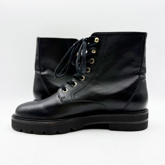Stuart Weitzman Womens Mila Lift Booties US 6.5 EU 37 Black Leather Lace Up NWOB - Picture 6 of 11